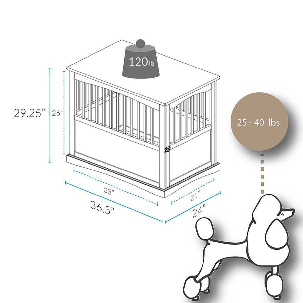Pet Crate End Table - Walnut. Picture 8