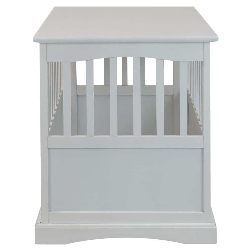 White Dog Kennel Furniture with Lockable Gate, Solid Wood Crate Table. Picture 5