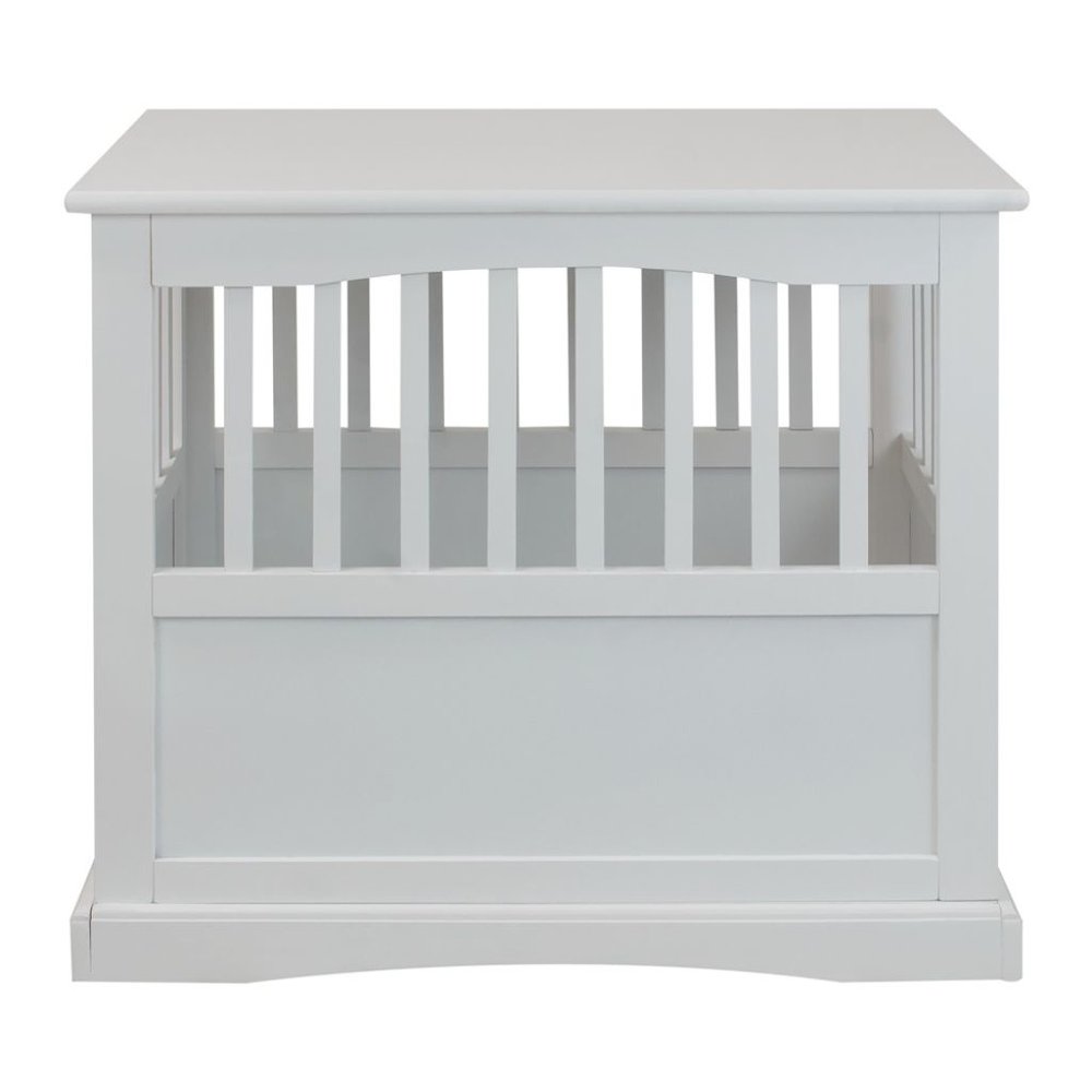White Dog Kennel Furniture with Lockable Gate, Solid Wood Crate Table. Picture 6