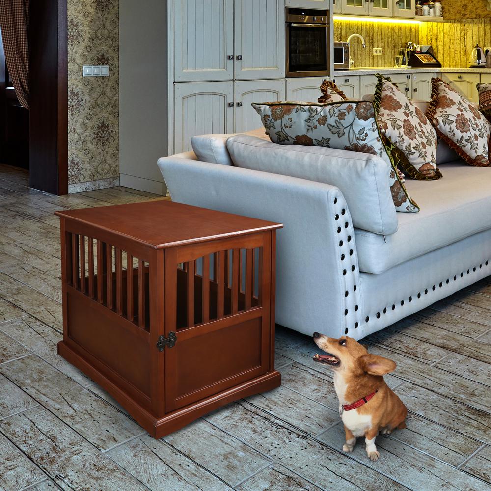 Pet Crate End Table - Walnut. Picture 9
