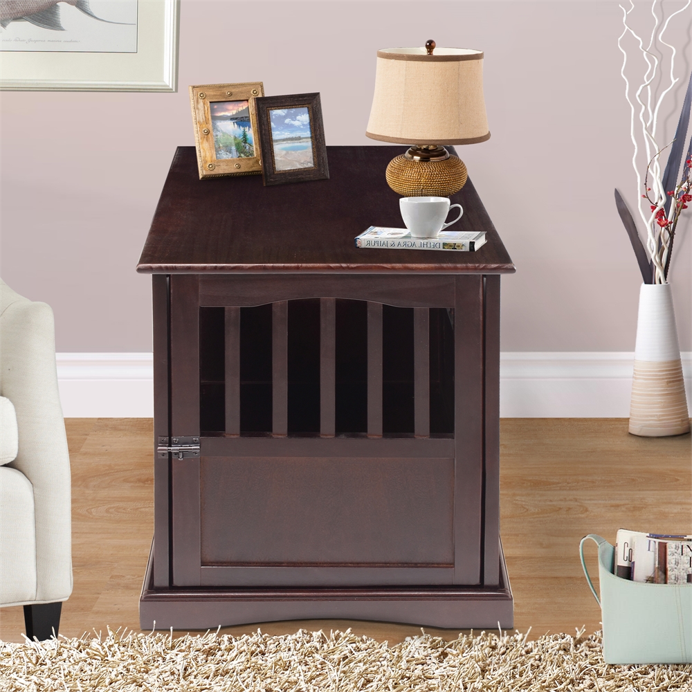 Pet Crate End Table-Espresso. Picture 6