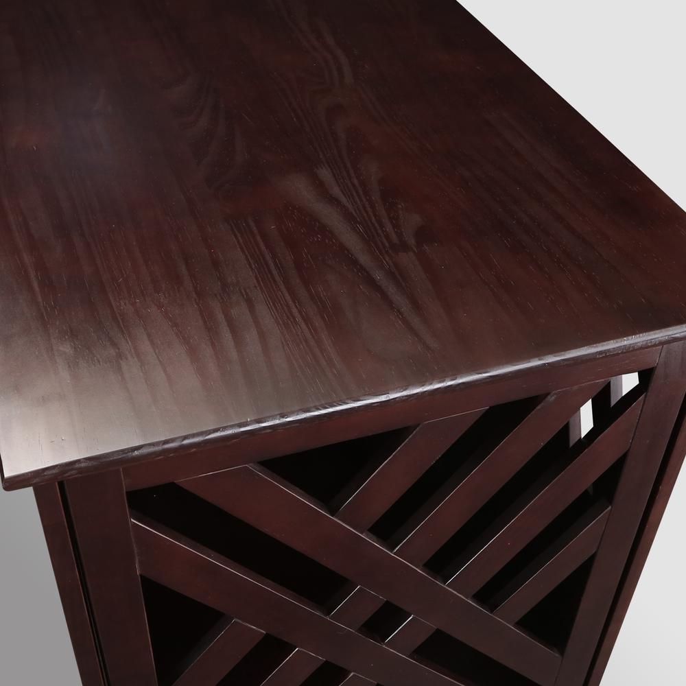 Modern Lattice Wooden Pet Crate End Table - Espresso. Picture 10