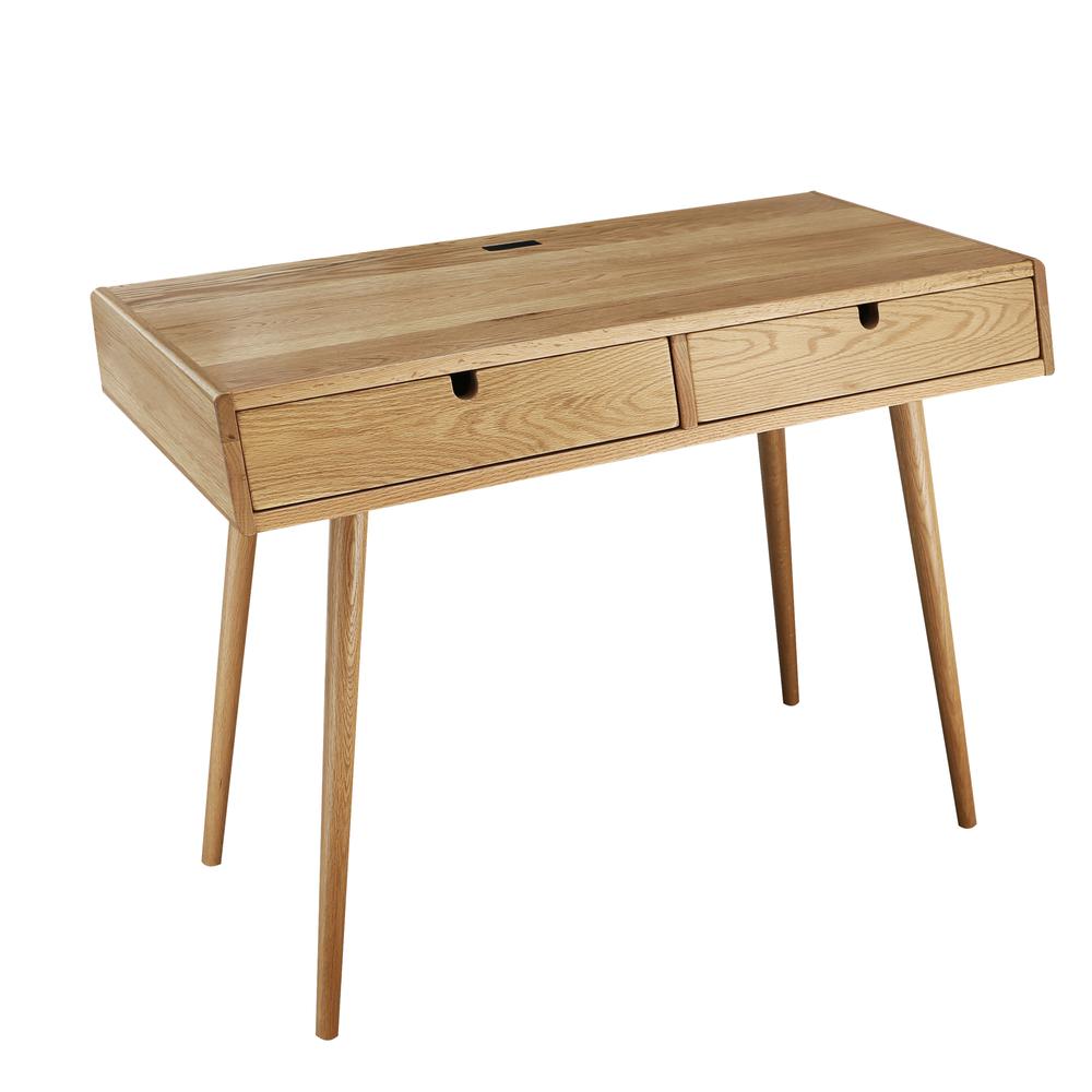 Freedom Desk with USB Ports Made of Solid American Oak. Picture 5