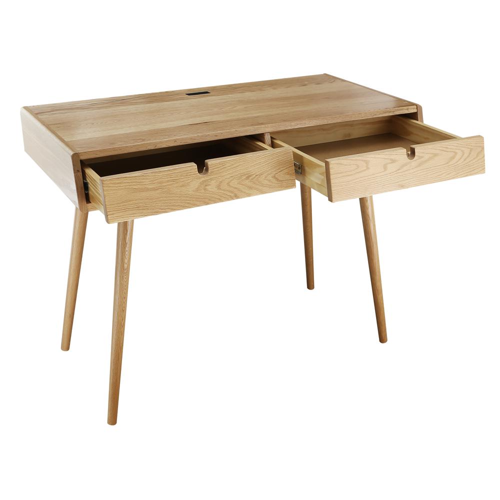 Freedom Desk with USB Ports Made of Solid American Oak. Picture 6