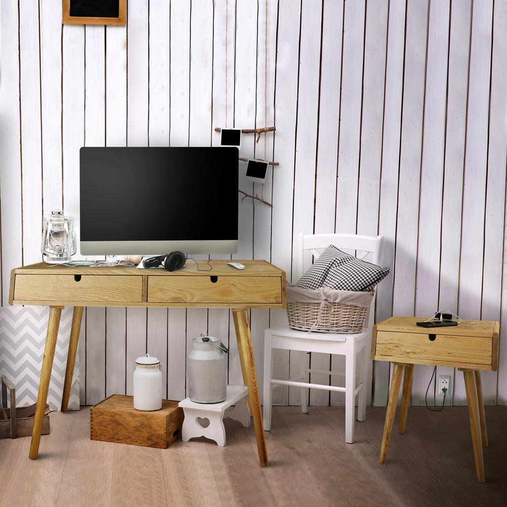 Freedom Desk with USB Ports Made of Solid American Oak. Picture 12