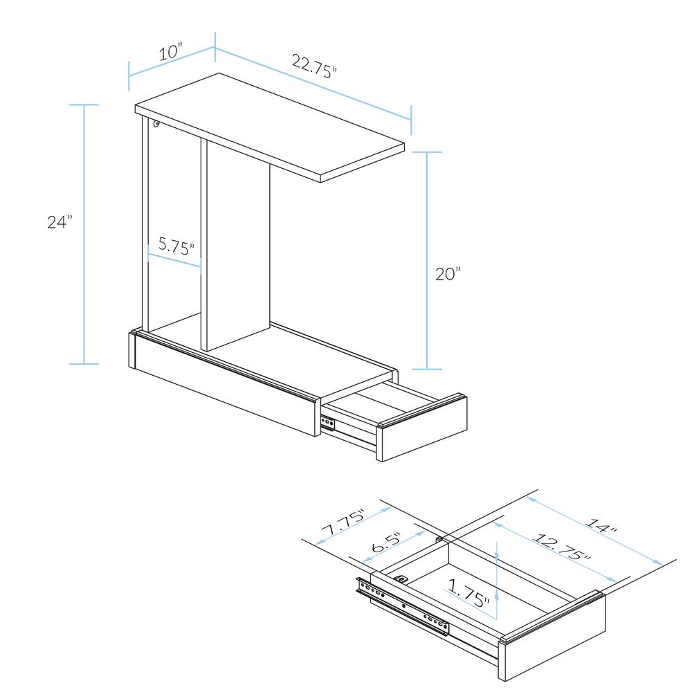 Monroe C-Table with Concealed Drawer, Concealment Furniture. Picture 7