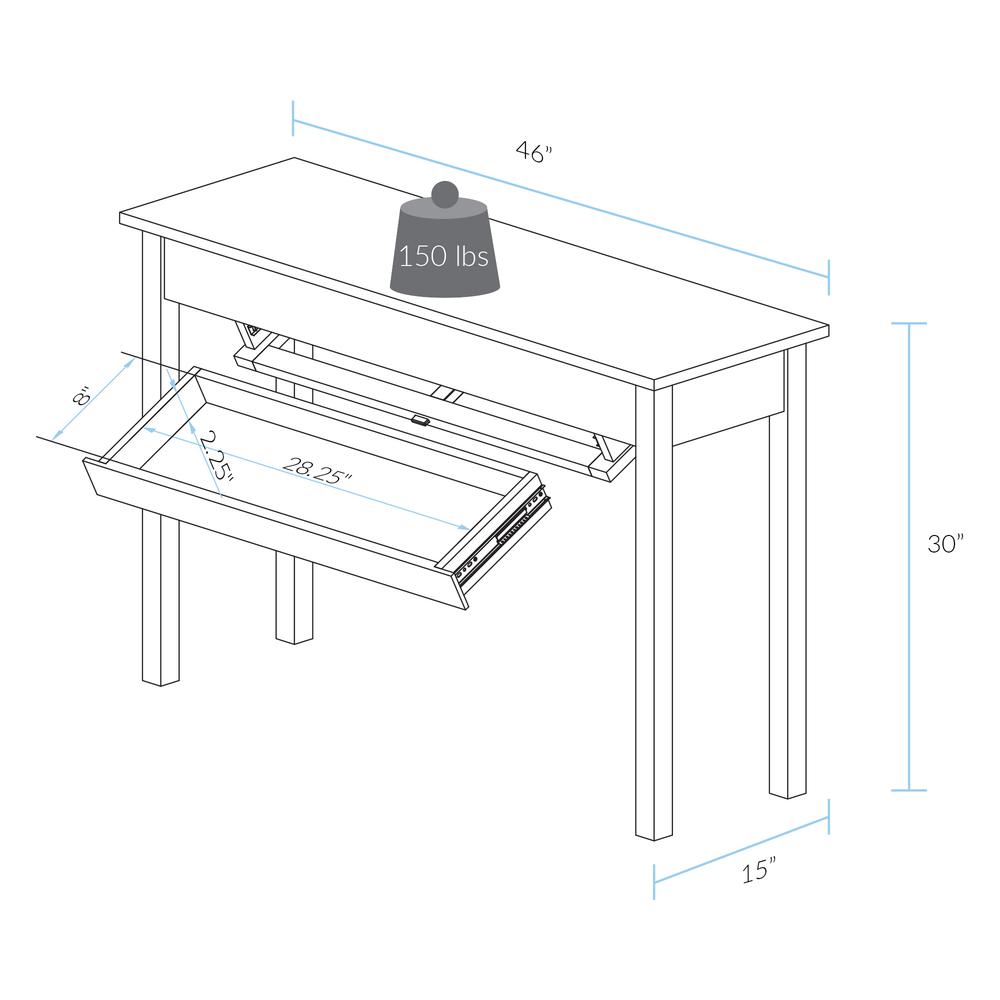 Kennedy Console Table with Concealed Drawer, Concealment Furniture. Picture 9