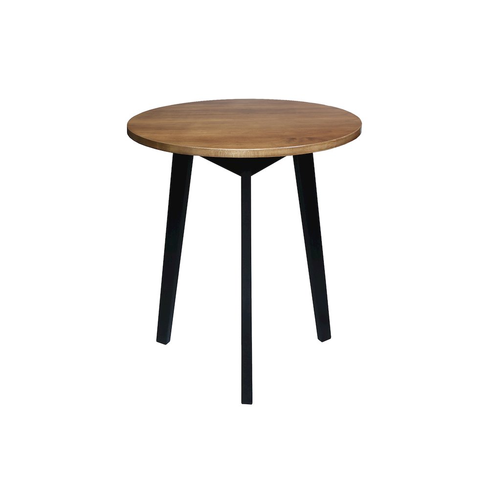 Three-Legged Round Side Modern Table with Solid American Hardwood Top. Picture 2