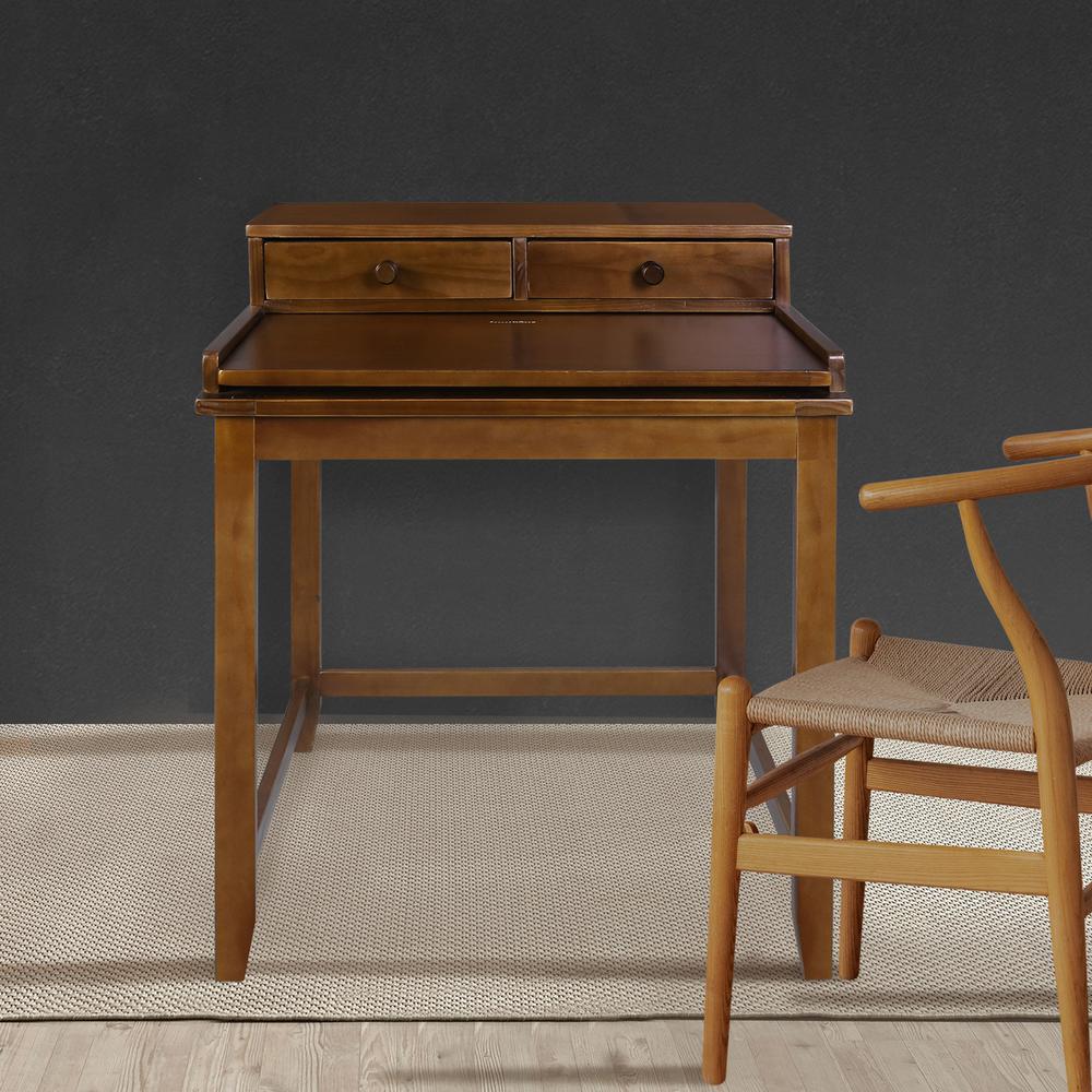 Solid Wood Home Office Computer Desk with Hutch, Pull-out tray. Picture 9