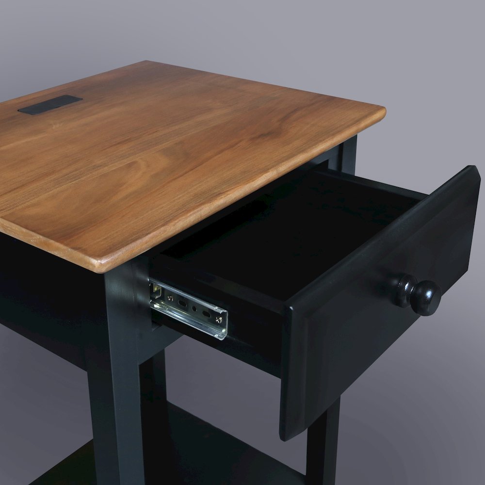 Night Owl Nightstand with USB Port - Walnut Black. Picture 12