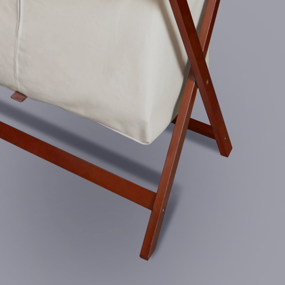 Heavy Duty 34" Extra Wide Luggage Rack with Zippered Laundry Bag- Walnut. Picture 10