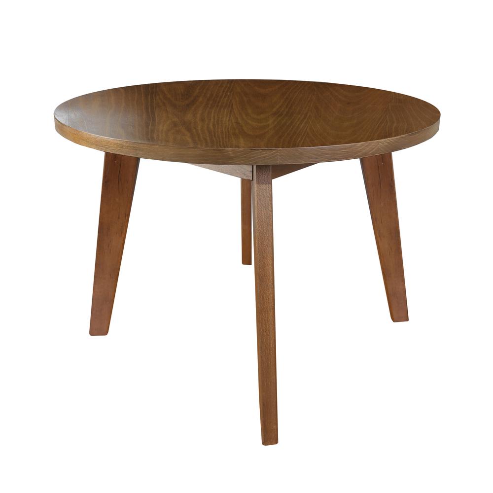 Genuine 24" Round Coffee Table with Solid American Gum - Walnut. Picture 3