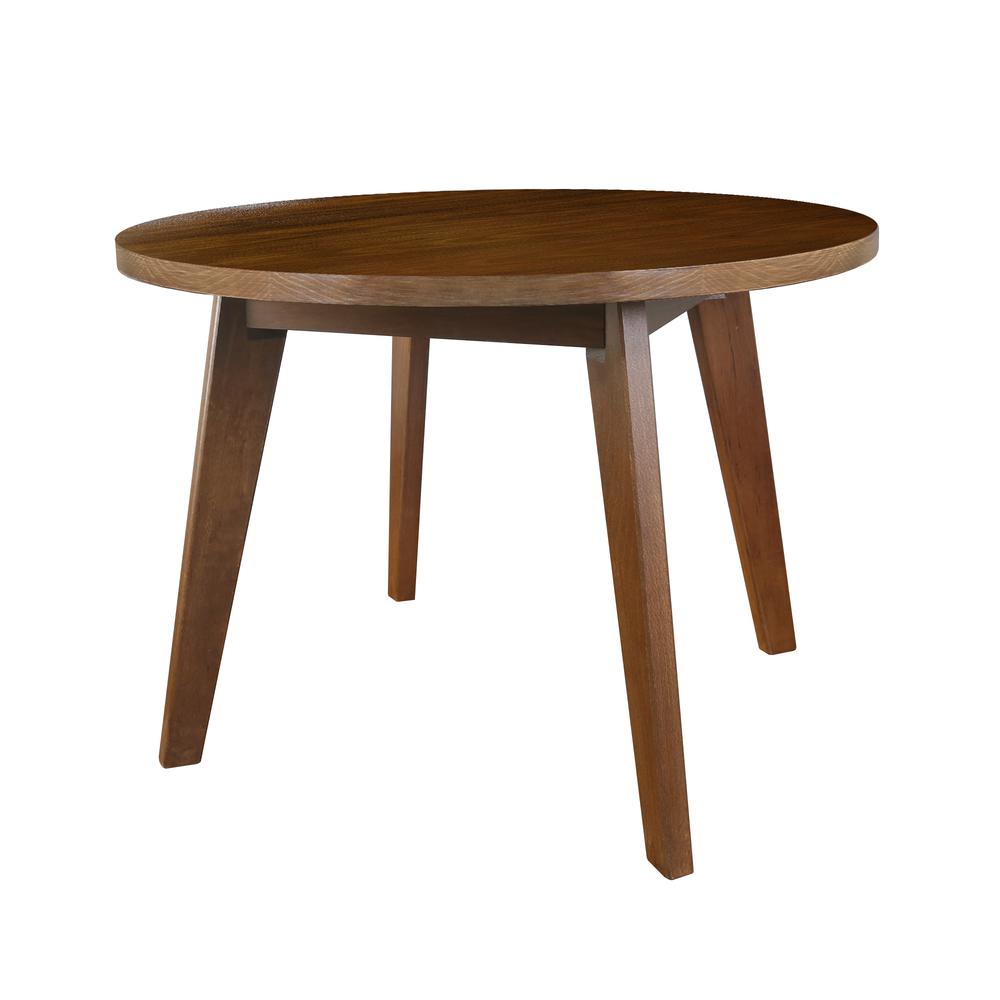 Genuine 24" Round Coffee Table with Solid American Gum - Walnut. Picture 4
