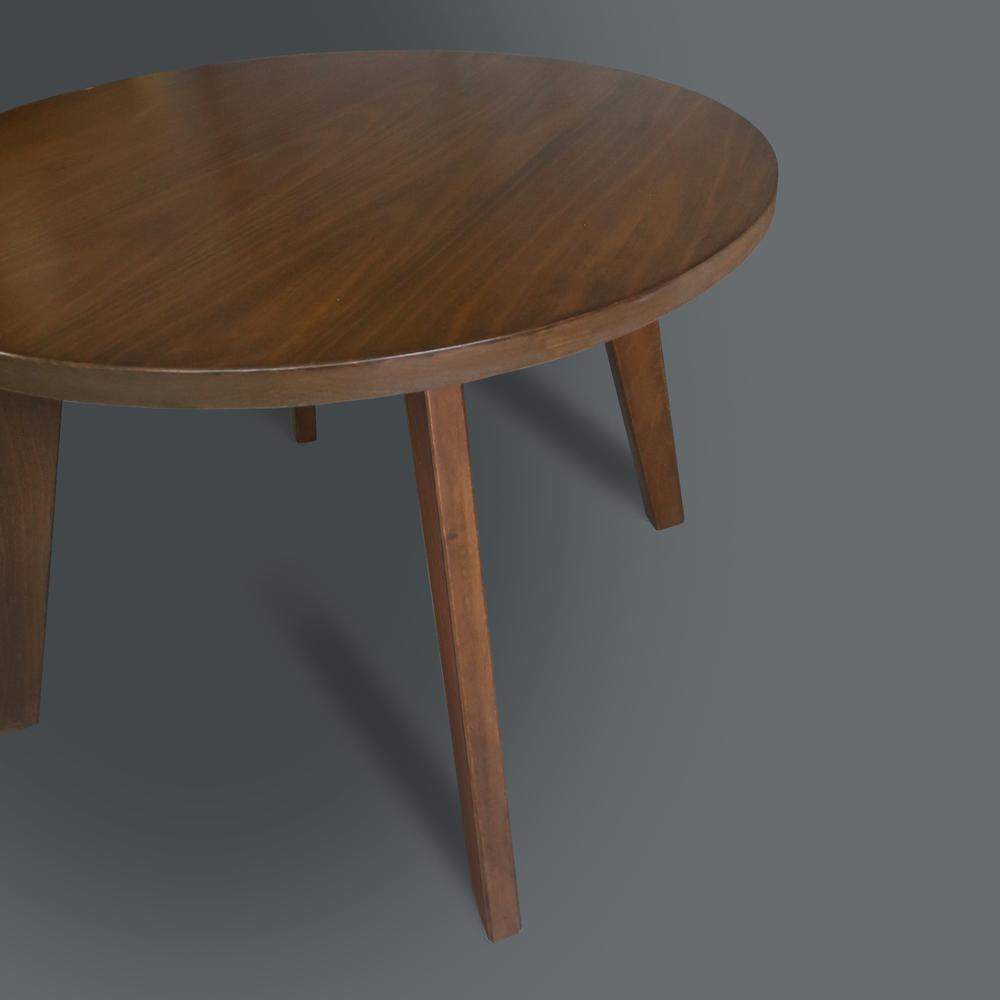Genuine 24" Round Coffee Table with Solid American Gum - Walnut. Picture 7