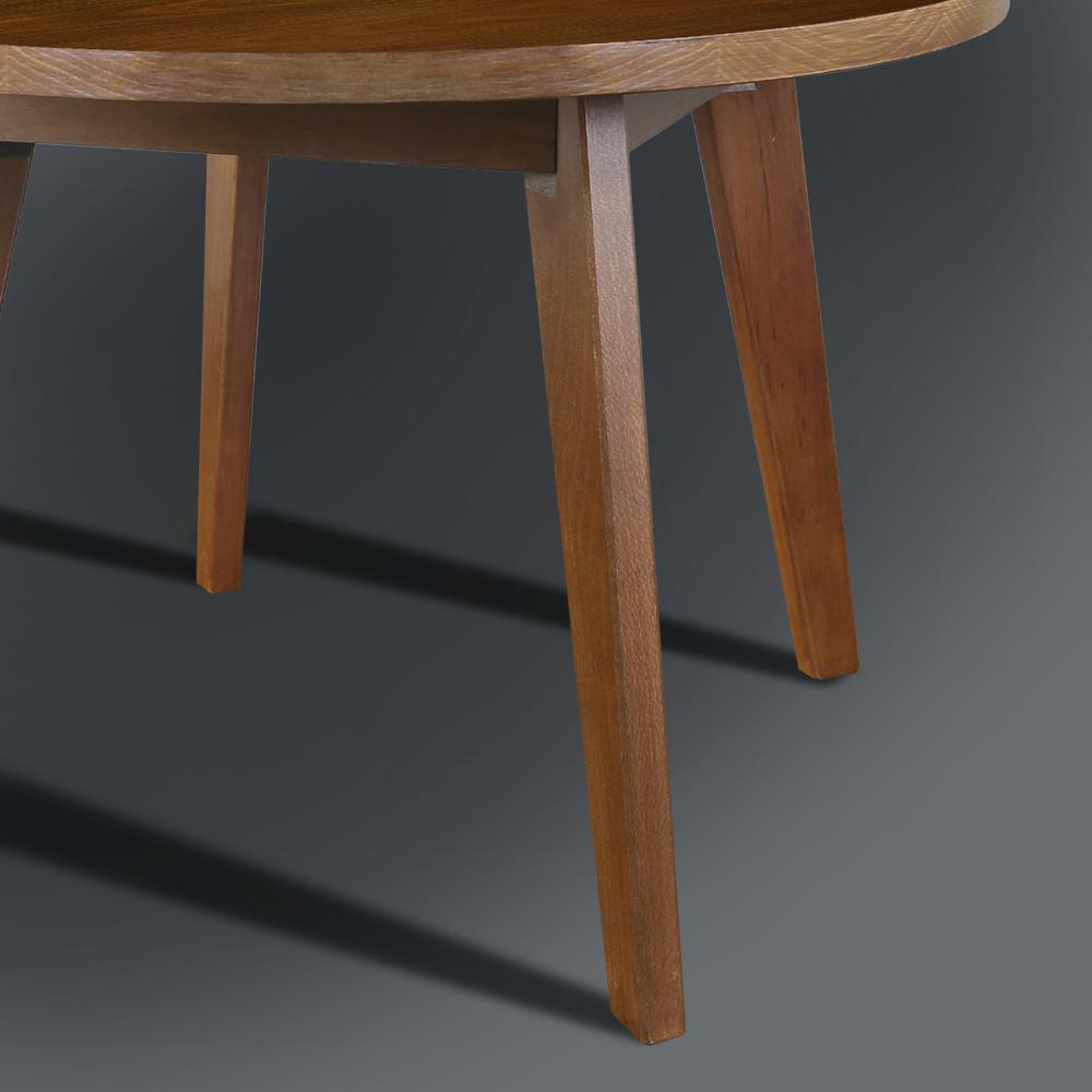 Genuine 24" Round Coffee Table with Solid American Gum - Walnut. Picture 9