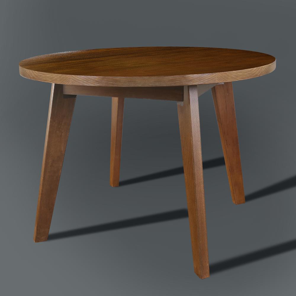 Genuine 24" Round Coffee Table with Solid American Gum - Walnut. Picture 10