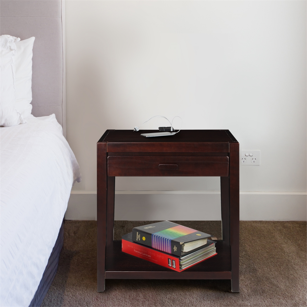 Notre Dame Night Stand with Usb Port-Espresso. Picture 8