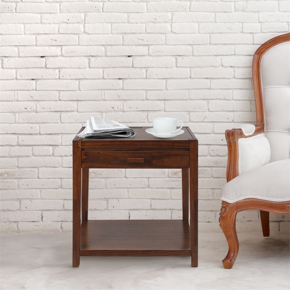 Notre Dame Night Stand with USB Port-Warm Brown. Picture 7