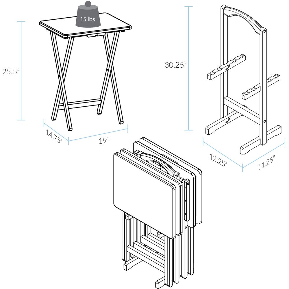 5pcs Tray Table Set - White. Picture 7