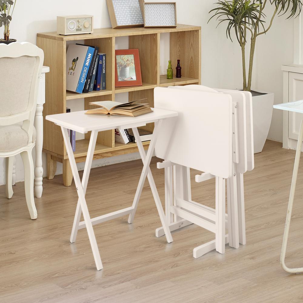 5pcs Tray Table Set - White. Picture 8