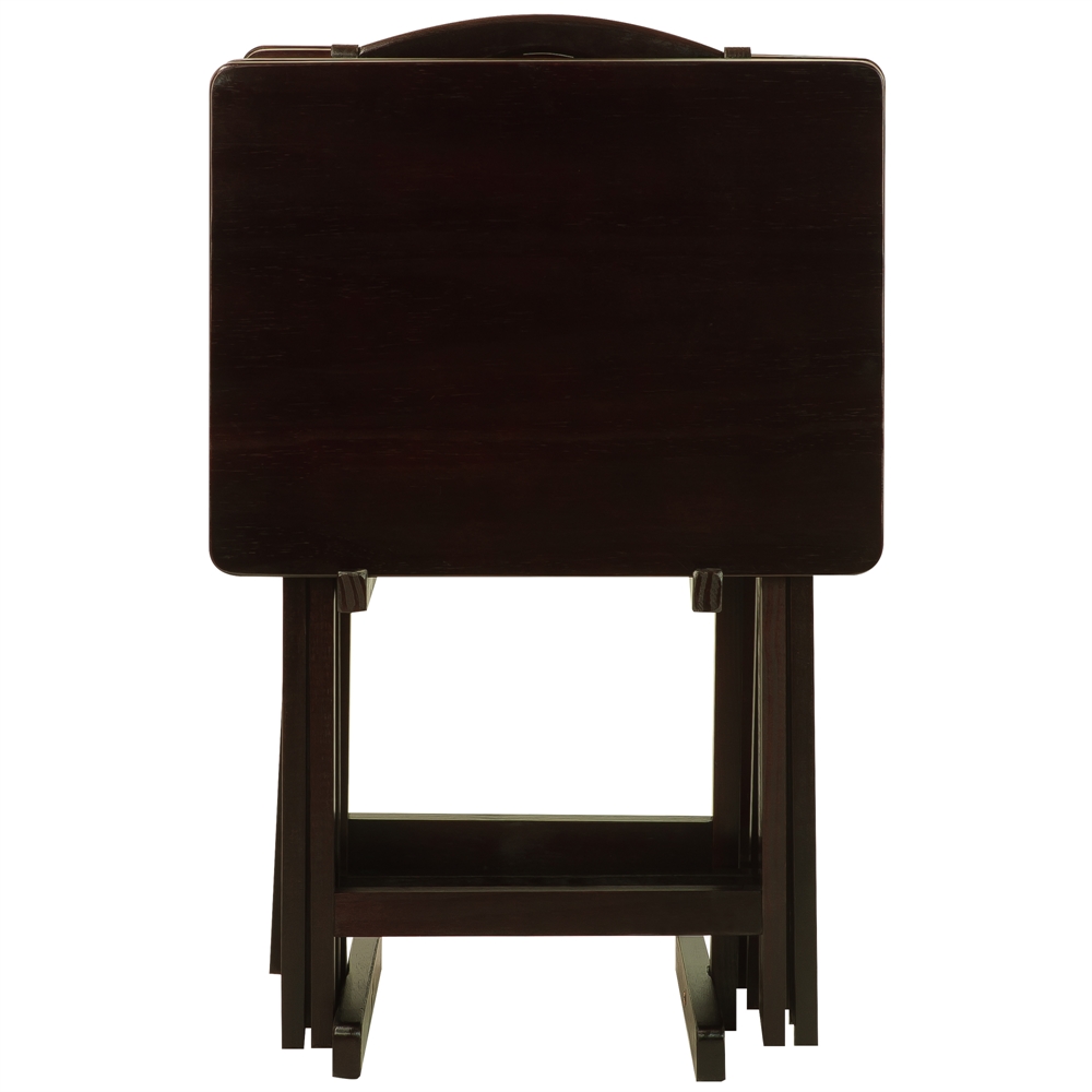 5pcs Tray Table Set-Espresso. Picture 1