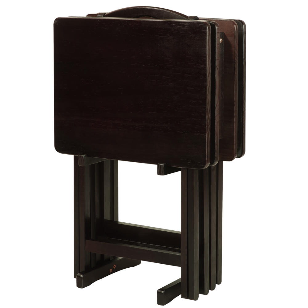 5pcs Tray Table Set-Espresso. Picture 4
