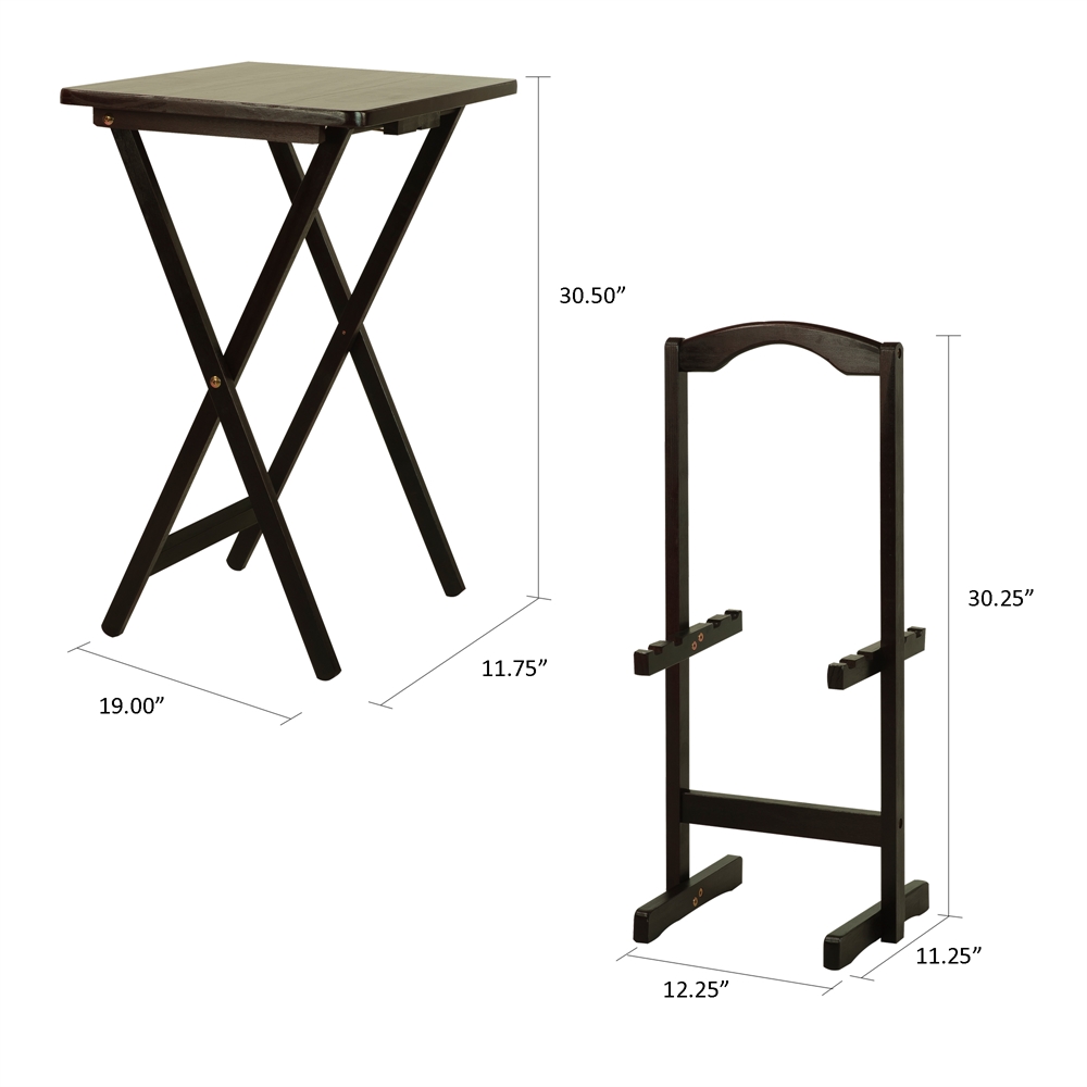 5pcs Tray Table Set-Espresso. Picture 5