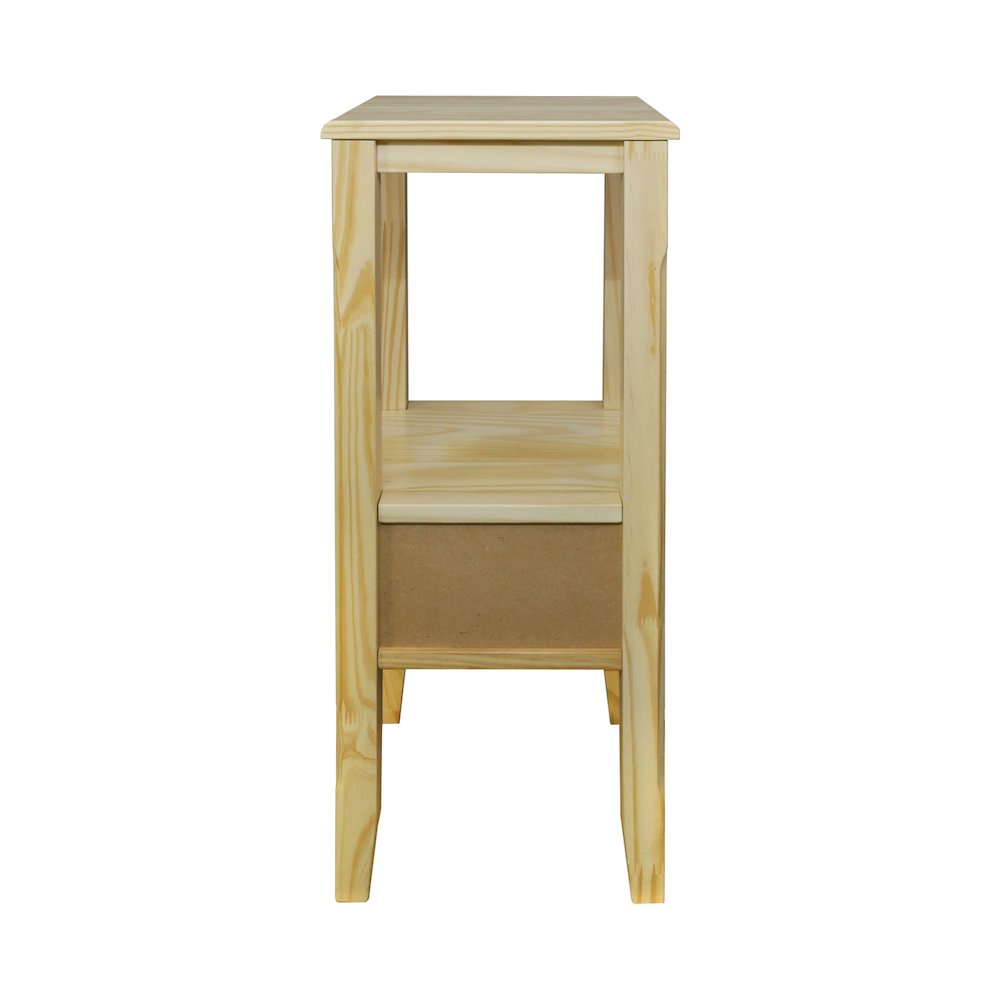 2-Tier Tall Side Table with Drawer - Natural. Picture 4