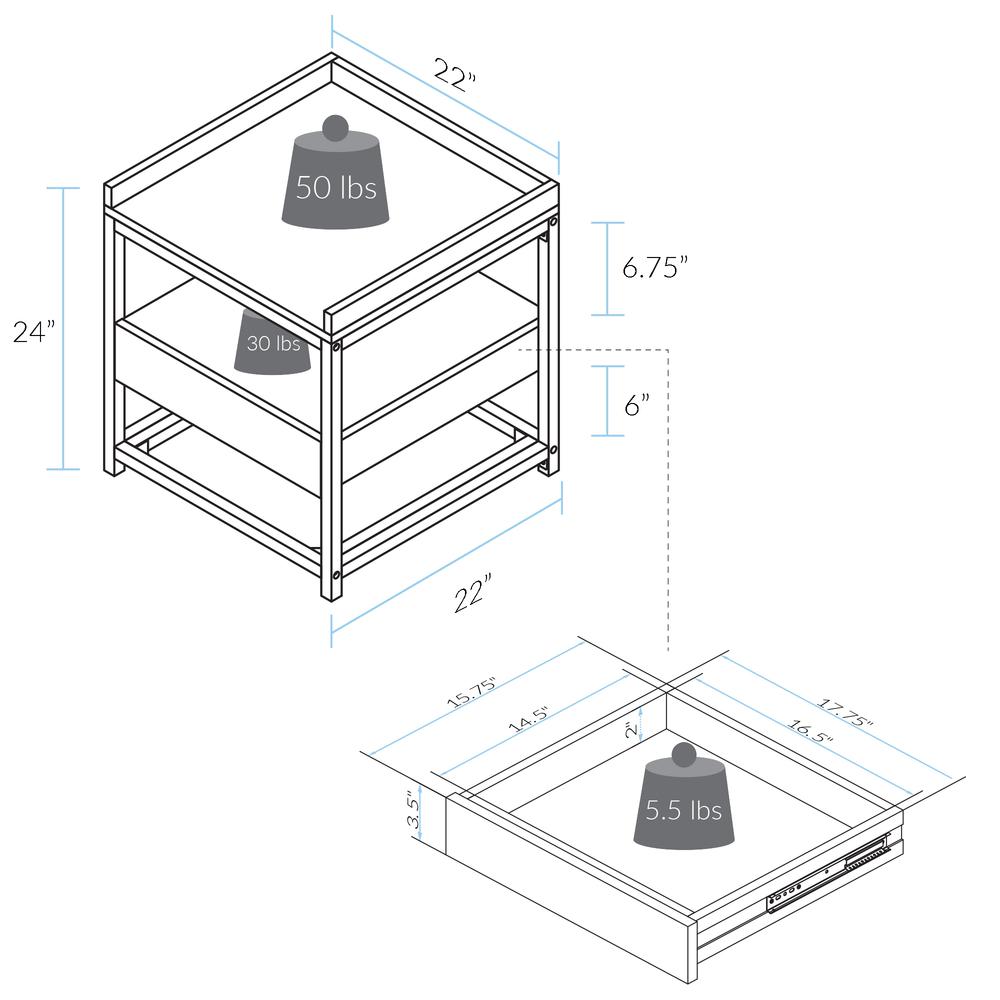 Horizon End Table with Drawer. Picture 7