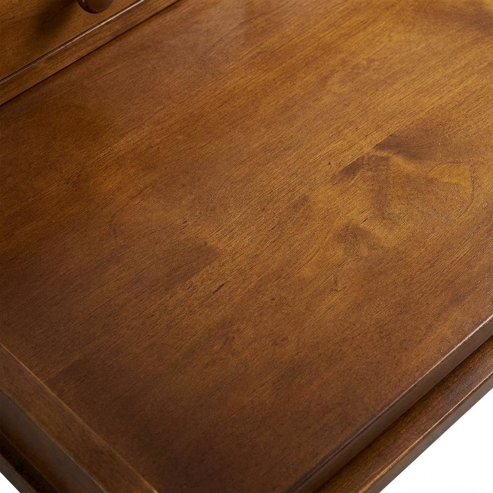 Mid Century Modern Wooden Computer Desk with Drawers and Hidden Compartment. Picture 5