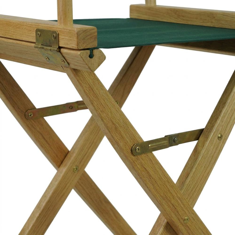 Green Extra-Wide Director's Chair, Natural Frame, 30-Inch Bar Height. Picture 6