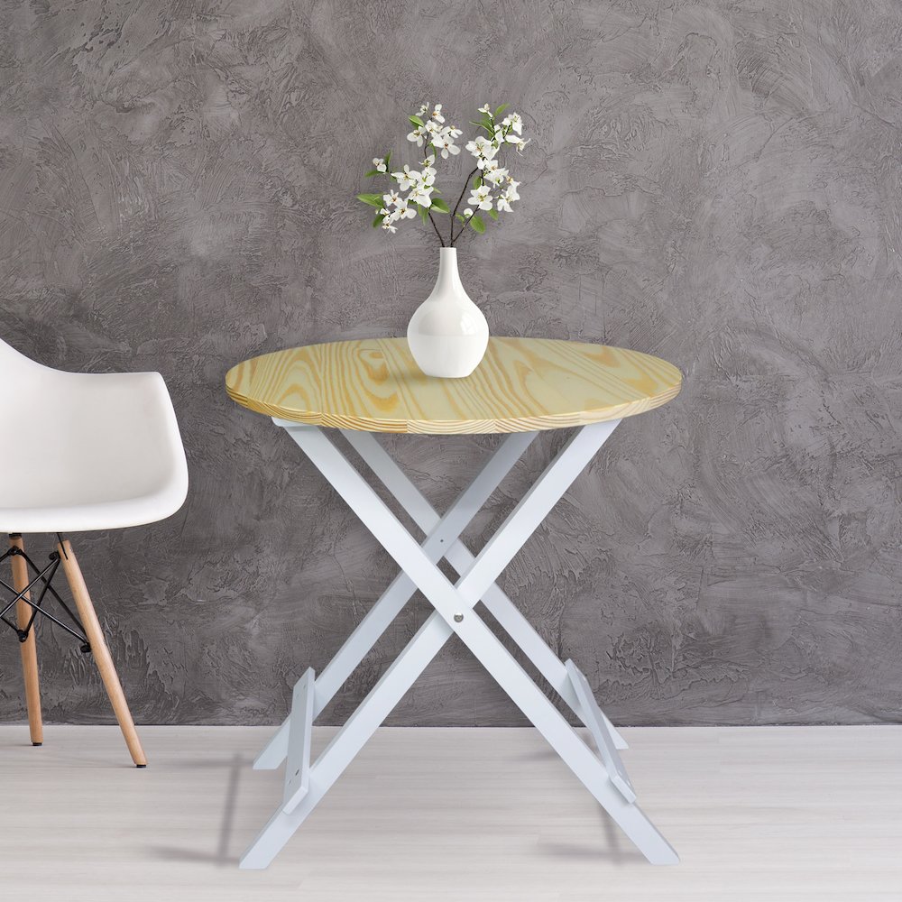 100% Solid Wood Round Folding Table. Picture 10