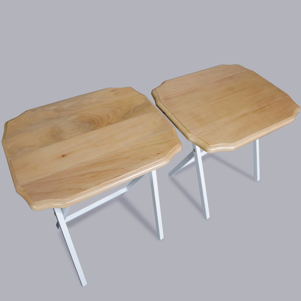 Medallion 2pcs Tray Table Set - Natural/White. Picture 8