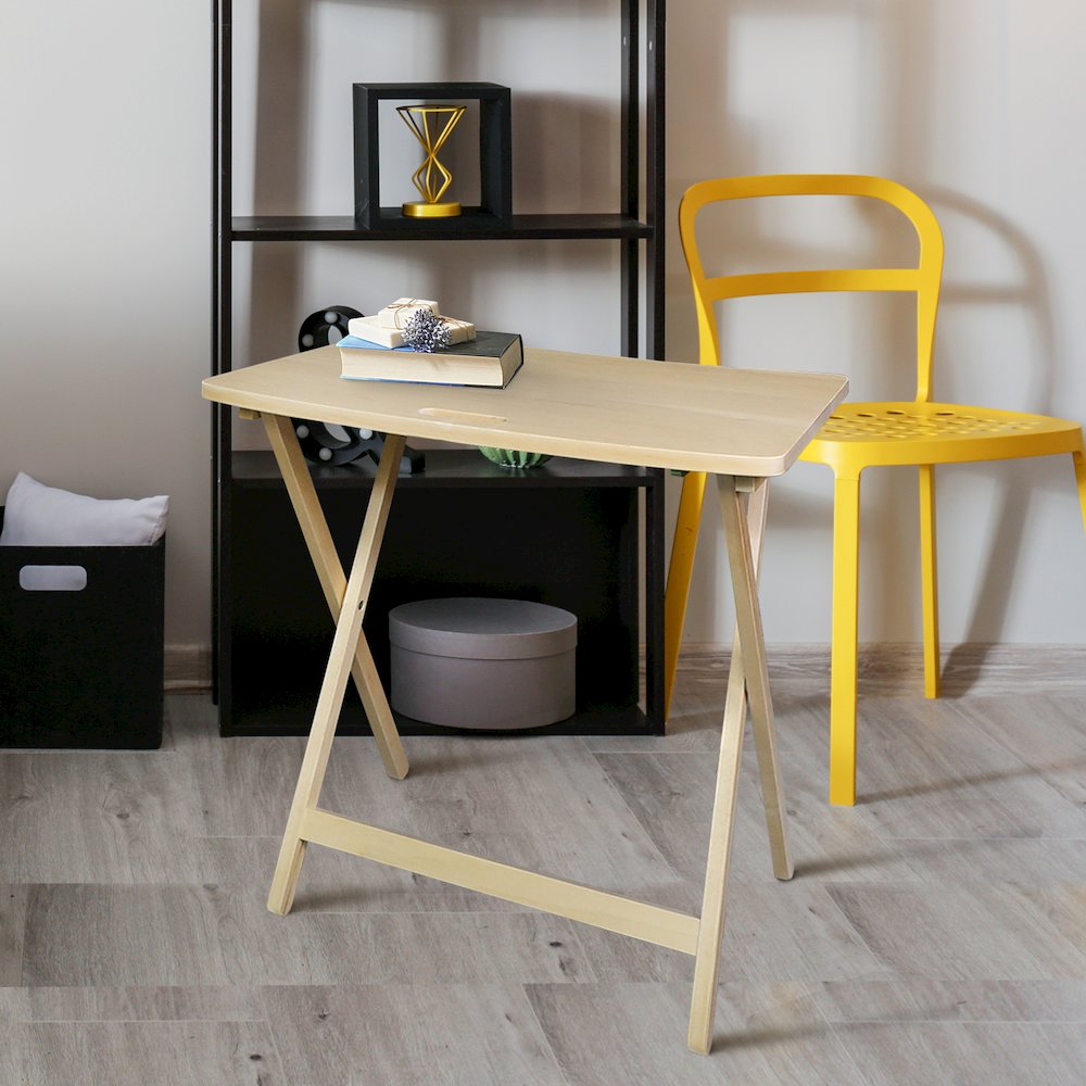 Arizona Folding Table with Solid Hardwood, Natural. Picture 4