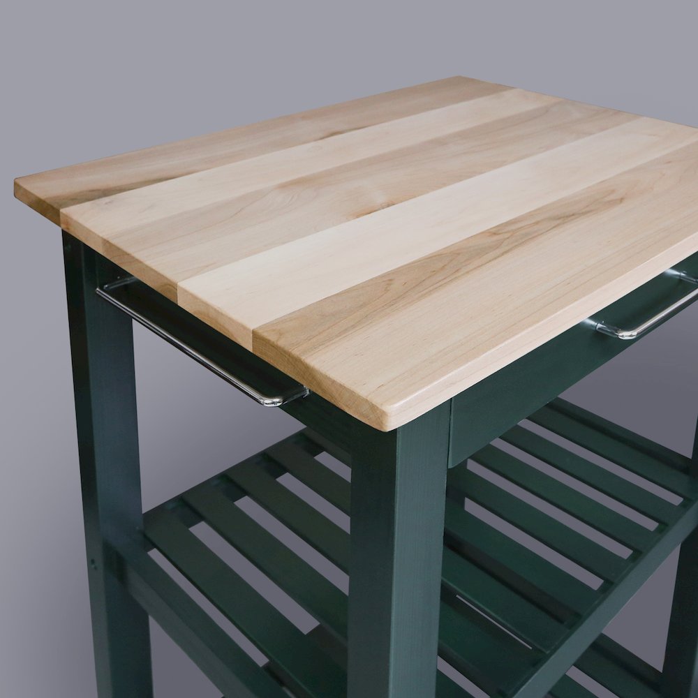Sunrise Kitchen Island with Solid Wood Top, Hunter Green. Picture 6