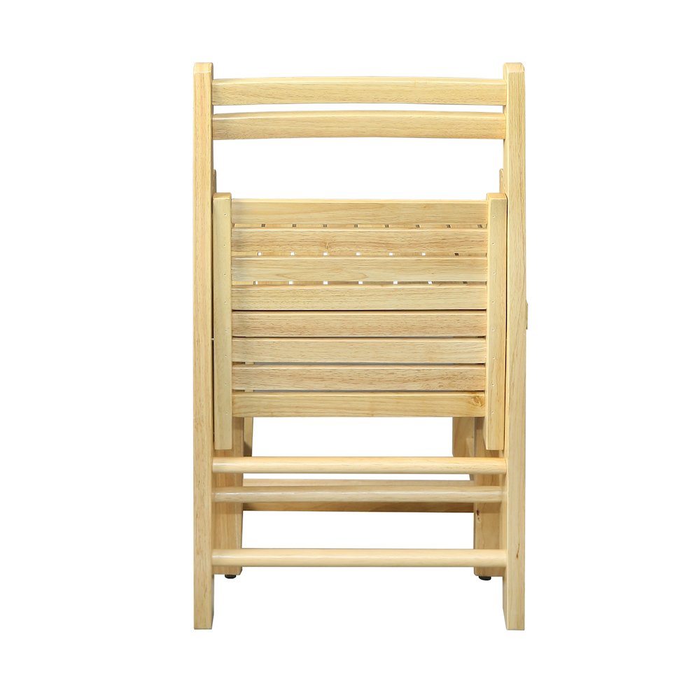 Casual Home Wooden Folding Chairs 2-Pcs Set - Natural. Picture 12