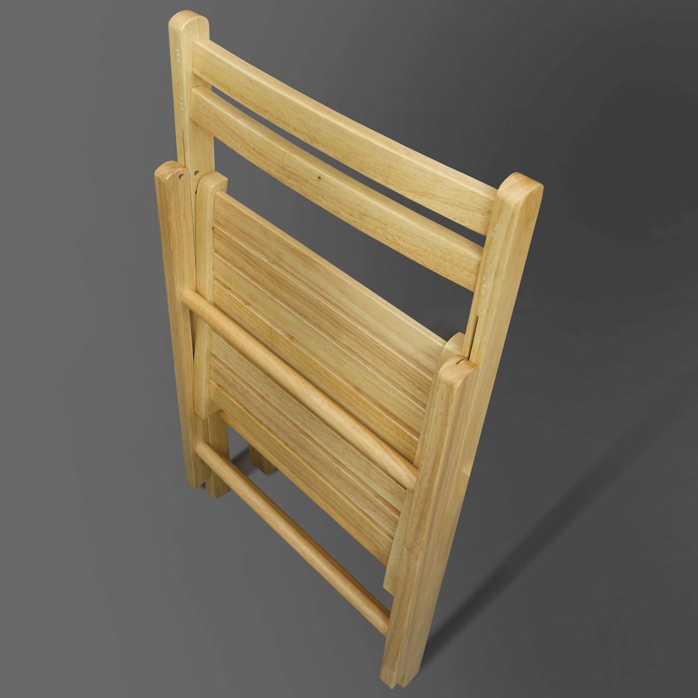 Casual Home Wooden Folding Chairs 2-Pcs Set - Natural. Picture 9