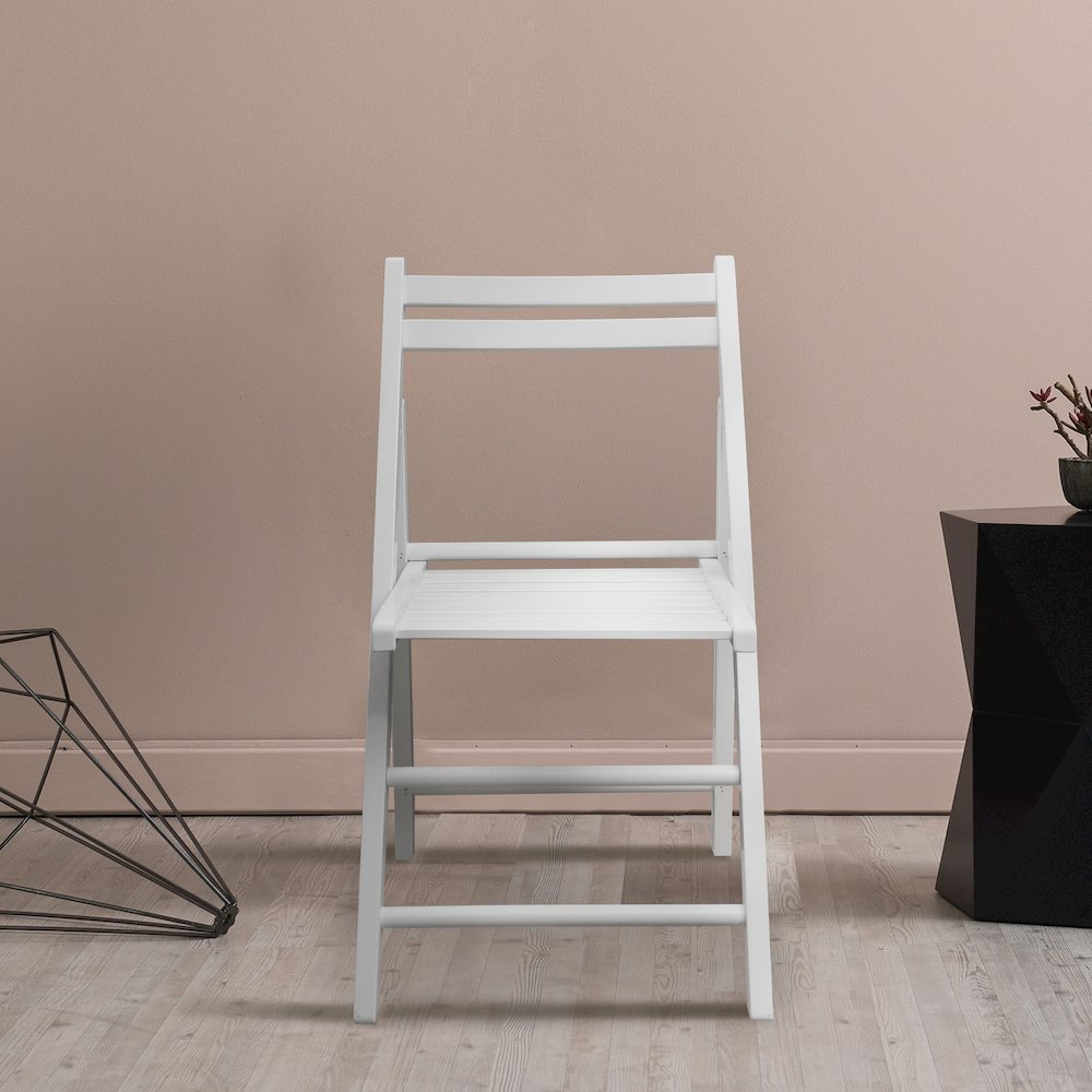 Casual Home Wooden Folding Chairs 2-Pcs Set - White. Picture 12