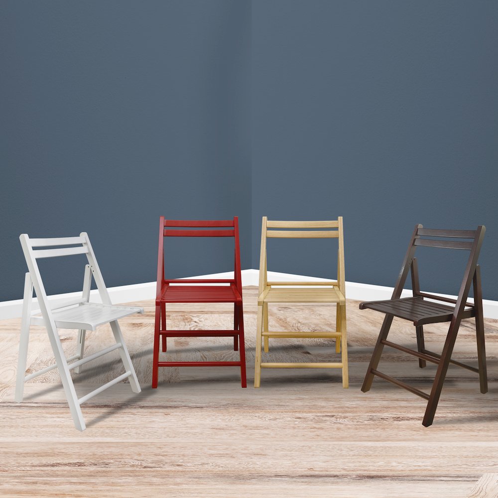 Casual Home Wooden Folding Chairs 2-Pcs Set - White. Picture 3