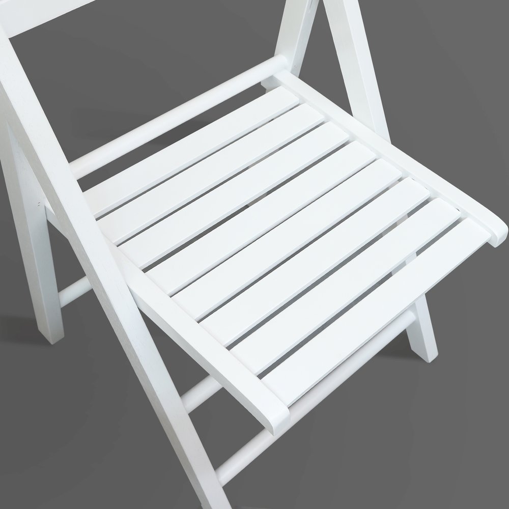 Casual Home Wooden Folding Chairs 2-Pcs Set - White. Picture 16