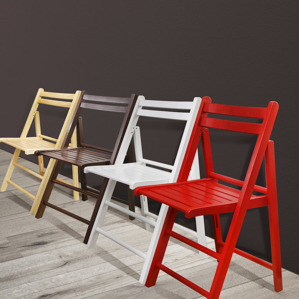 Casual Home Wooden Folding Chairs 2-Pcs Set - White. Picture 5
