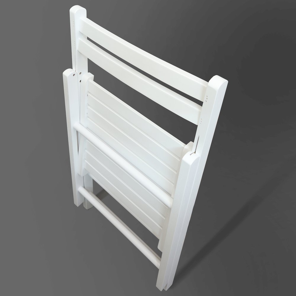 Casual Home Wooden Folding Chairs 2-Pcs Set - White. Picture 17