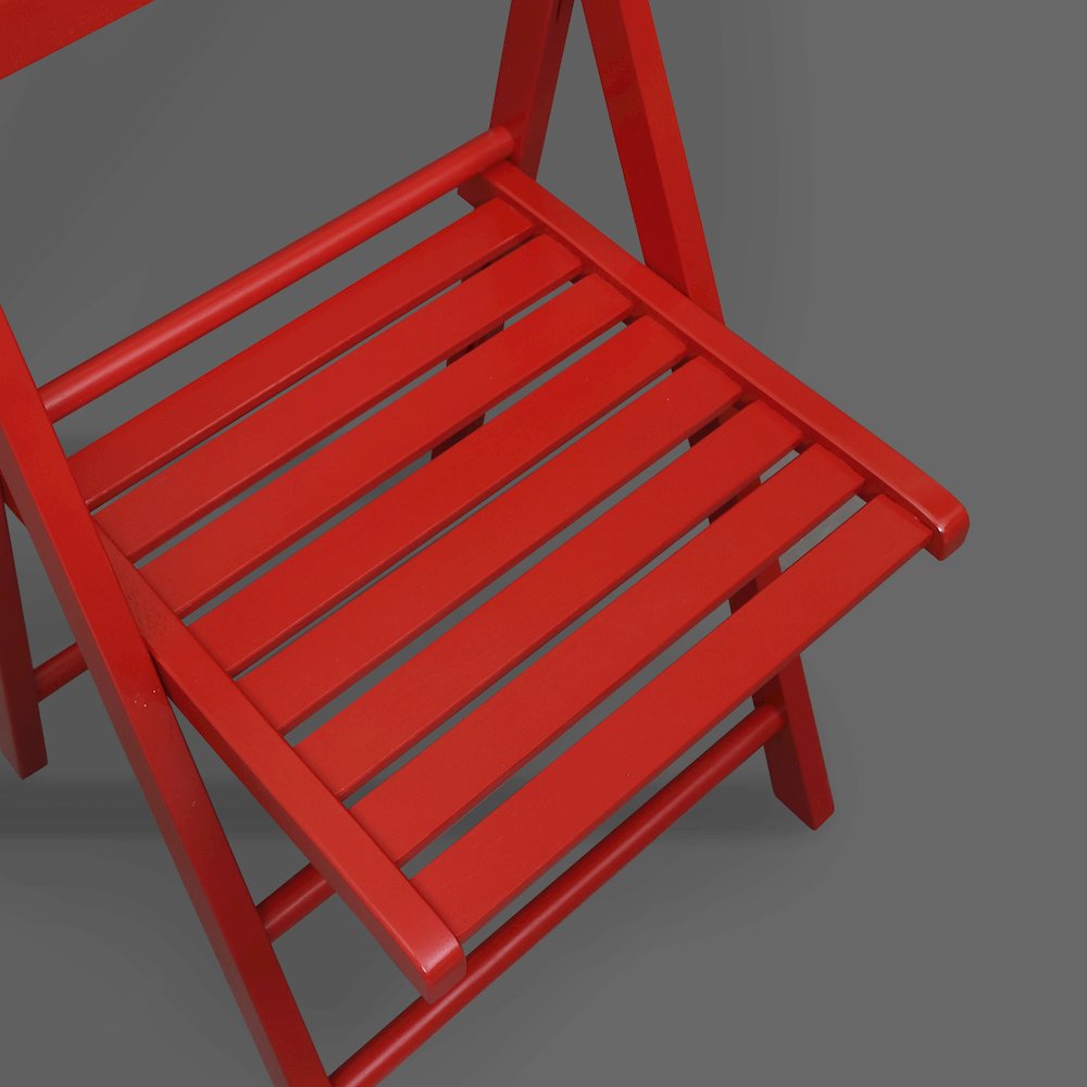 Casual Home Wooden Folding Chairs 2-Pcs Set - Red. Picture 11