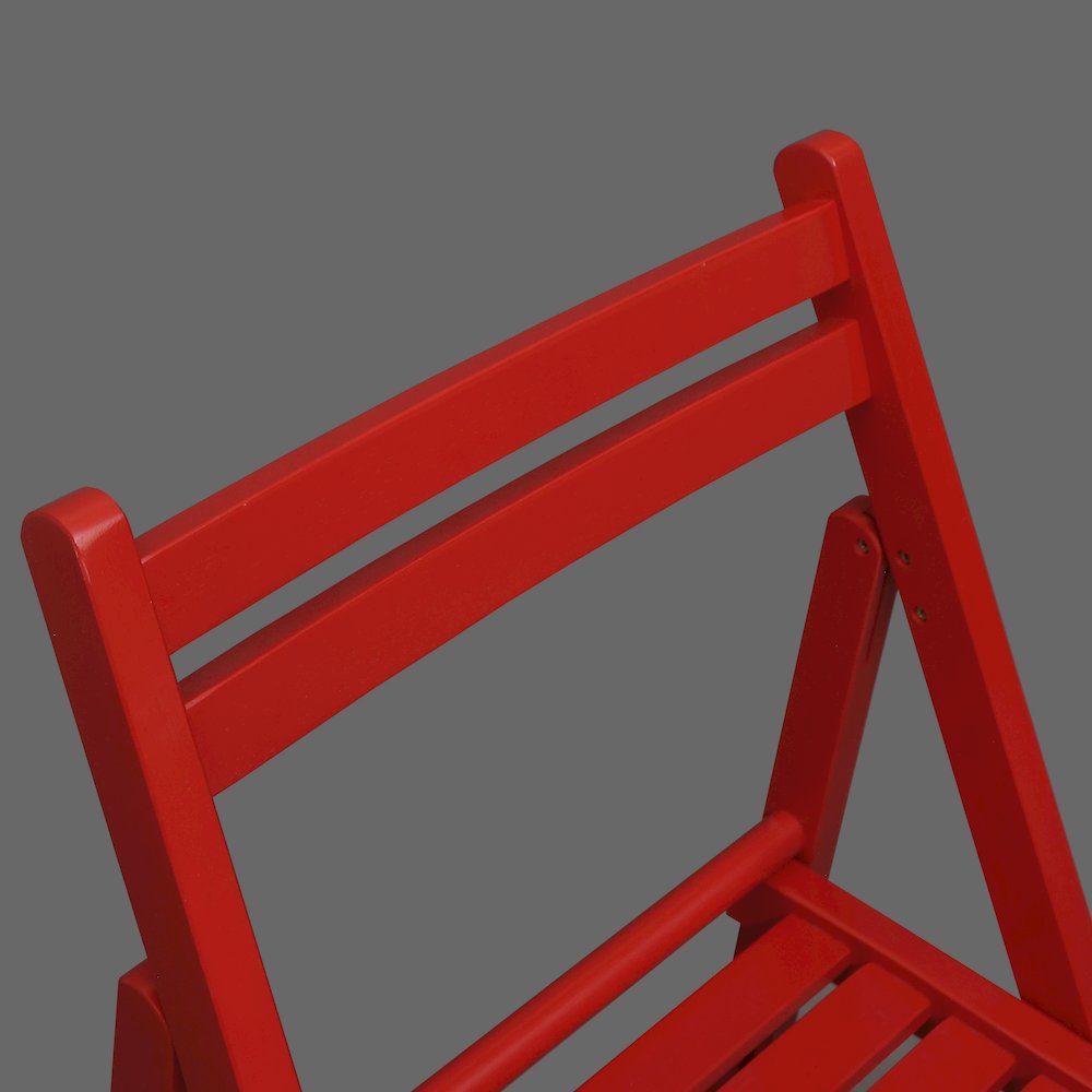 Casual Home Wooden Folding Chairs 2-Pcs Set - Red. Picture 10