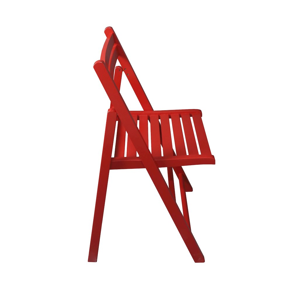 Casual Home Wooden Folding Chairs 2-Pcs Set - Red. Picture 15