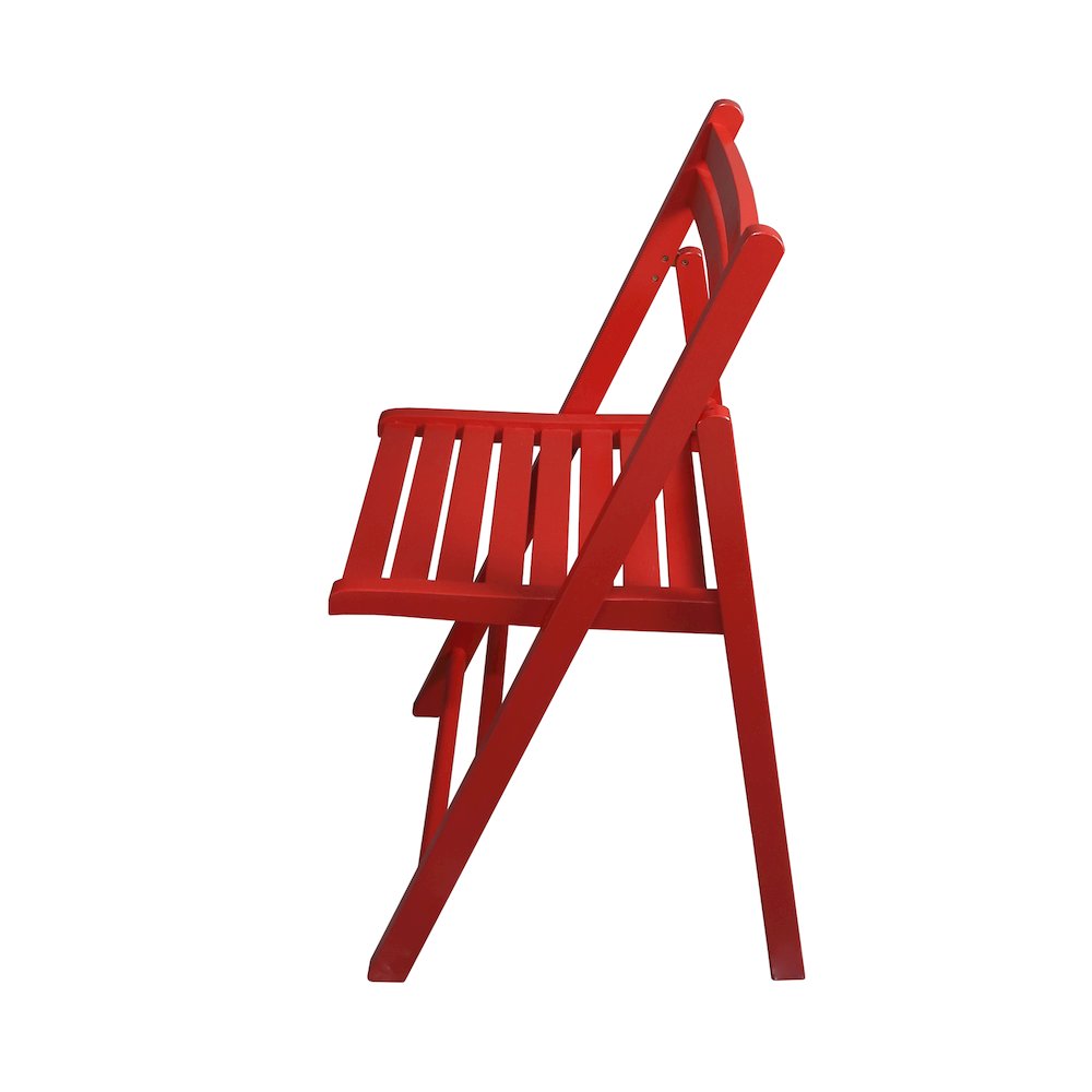 Casual Home Wooden Folding Chairs 2-Pcs Set - Red. Picture 14