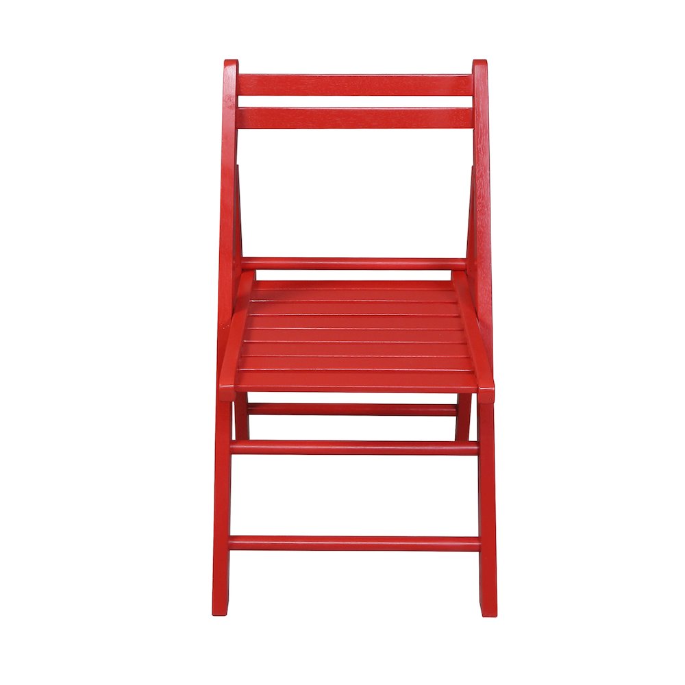 Casual Home Wooden Folding Chairs 2-Pcs Set - Red. Picture 13