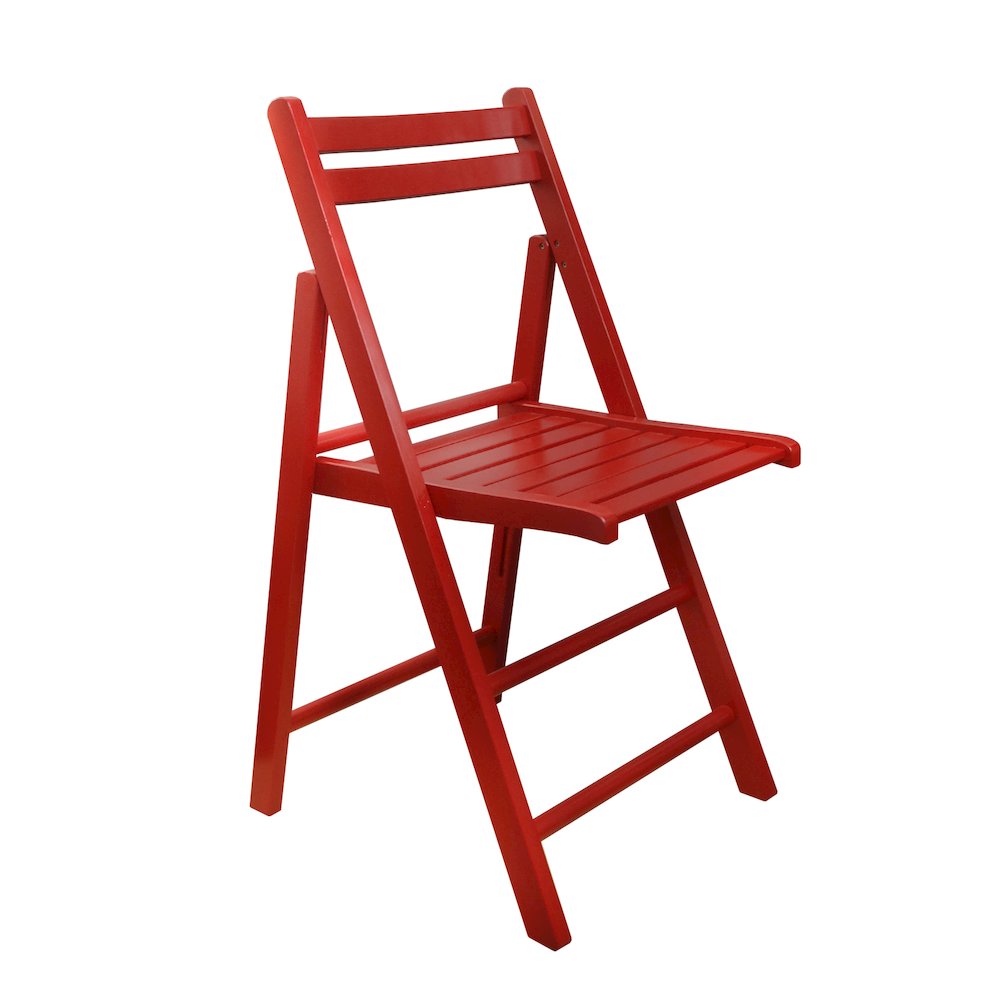 Casual Home Wooden Folding Chairs 2-Pcs Set - Red. Picture 16