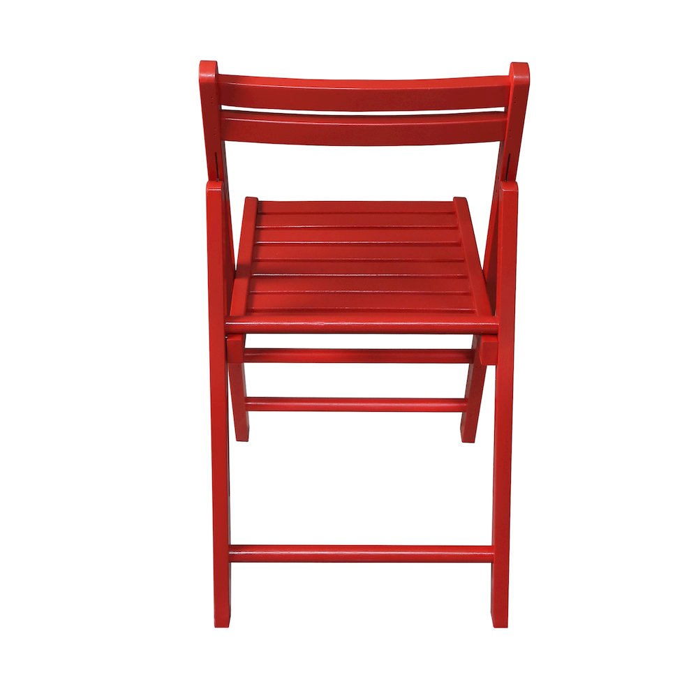Casual Home Wooden Folding Chairs 2-Pcs Set - Red. Picture 1