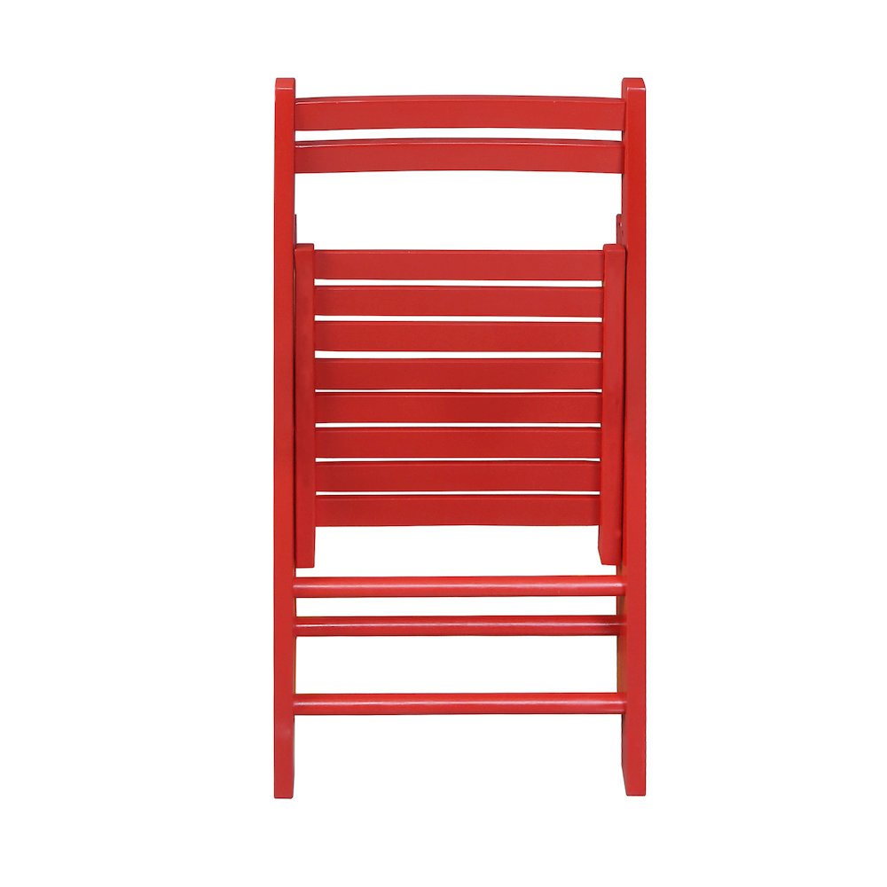 Casual Home Wooden Folding Chairs 2-Pcs Set - Red. Picture 17
